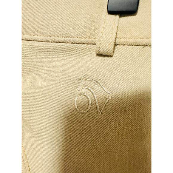 OVATION Show Tan Suede Faux Suede Knee Patch Hunter Dynamic Breeches Pants sz 12 - Picture 6 of 13